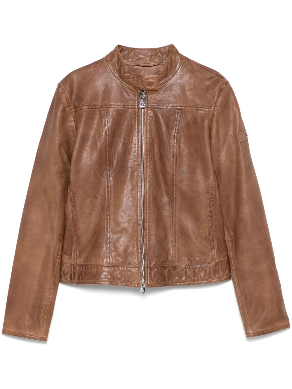 Peuterey Jackets Brown leather jacket