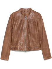 Peuterey Jackets Brown leather jacket