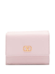 Portefeuilles Valentino Garavani à trois volets en cuir rose