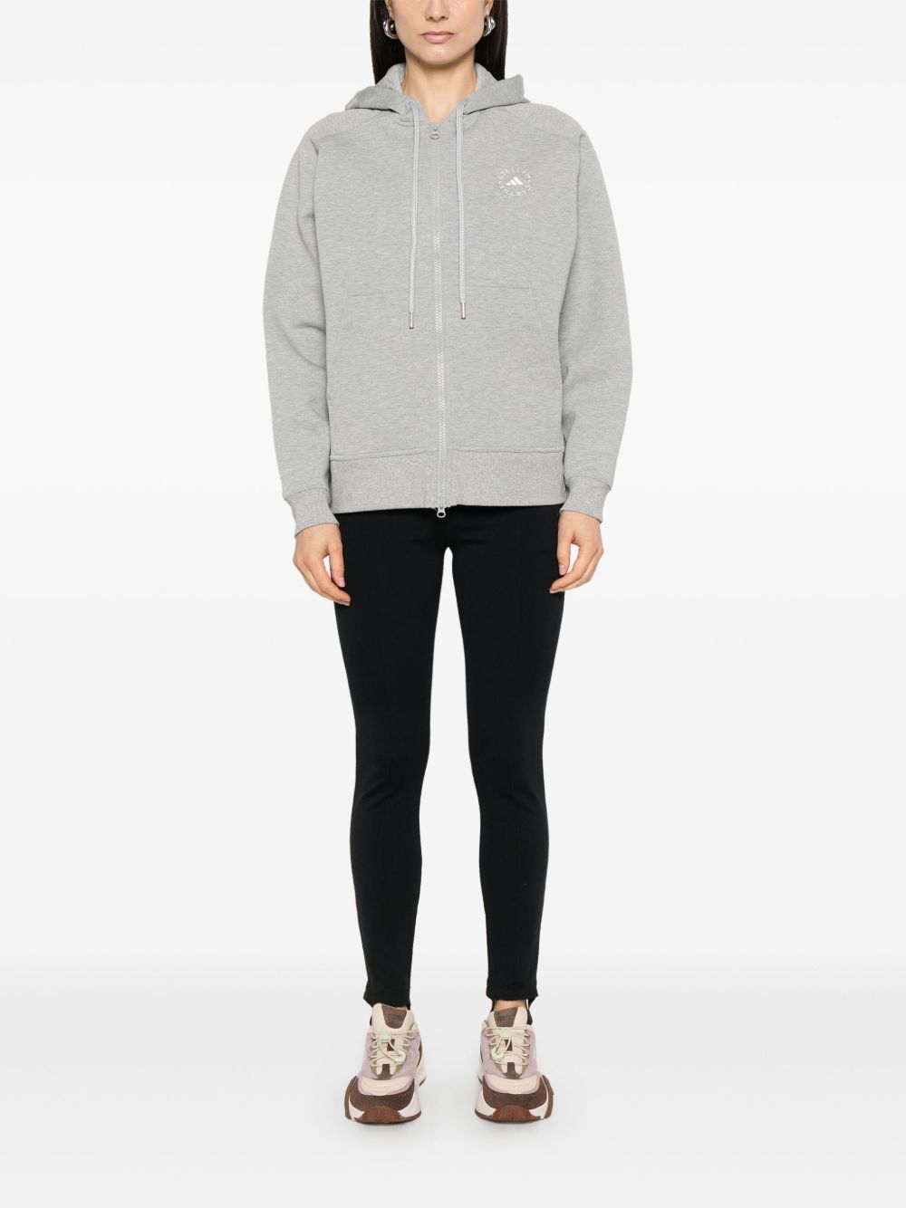 Adidas By Stella McCartney organic cotton hoodie in light grey