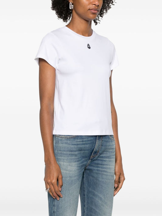 Alexander McQueen White T-Shirt — Skull Embroidery