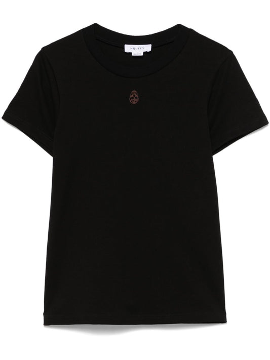 Alexander McQueen Black T‑shirt — Women's Skull Crew