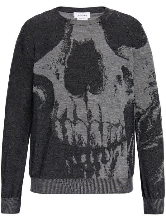 Alexander McQueen Grey Crew Neck Sweater