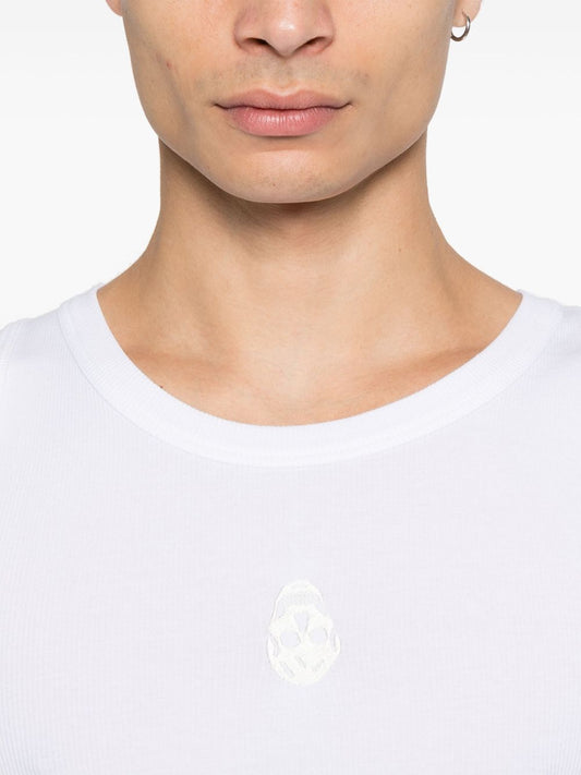 Alexander McQueen White Sleeveless Crew — Men's Topwear