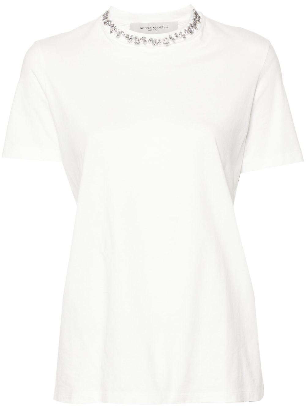 T-shirt en coton orné de strass Golden Goose