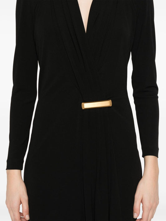 Tom Ford black V-neck long sleeve dress