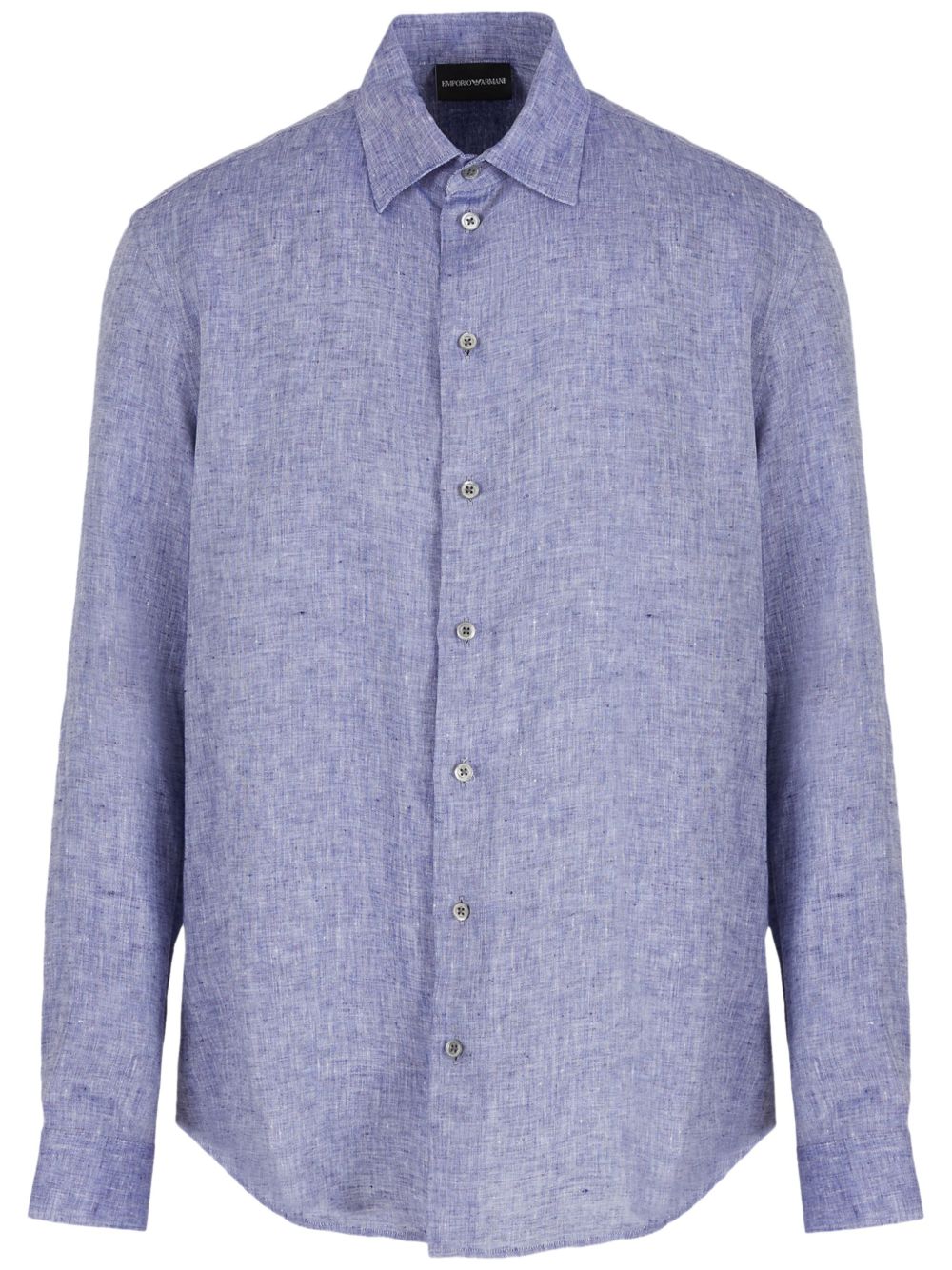 Emporio Armani Shirts Blue linen blend