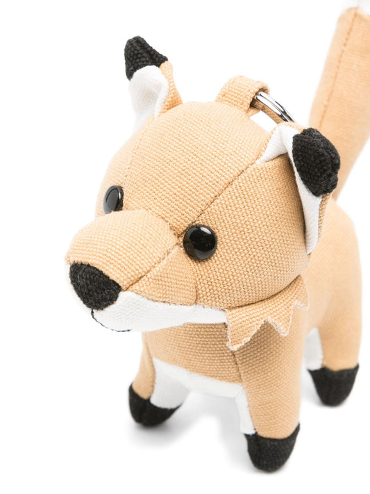 Maison Kitsuné Fox bag charm — Beige fox keyring