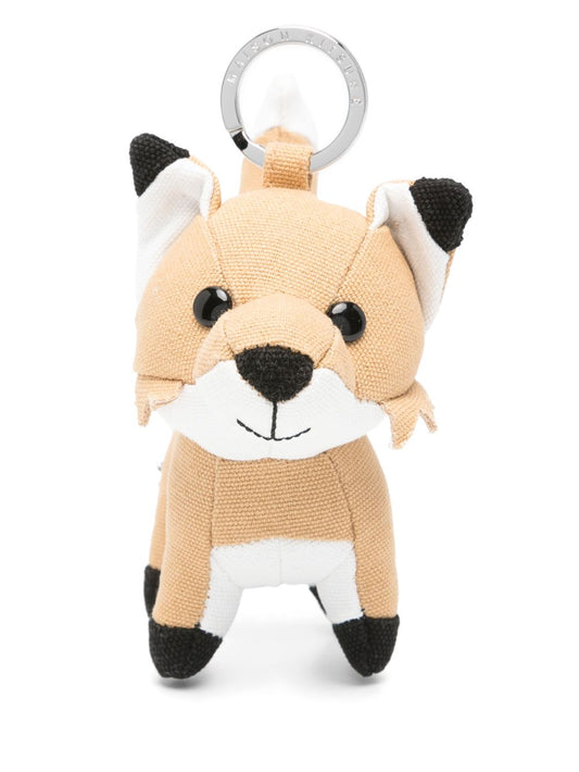 Maison Kitsuné Fox bag charm — Beige fox keyring