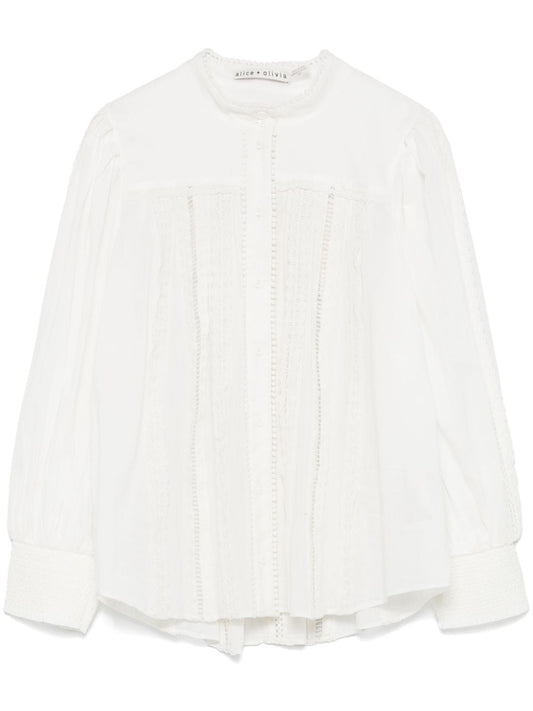 White Button-Up Shirt — Alice + Olivia