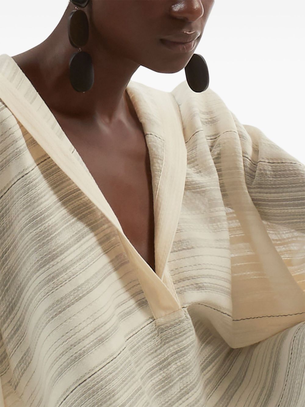 Taller Marmo Pre Sea clothing Ivory cotton kaftan