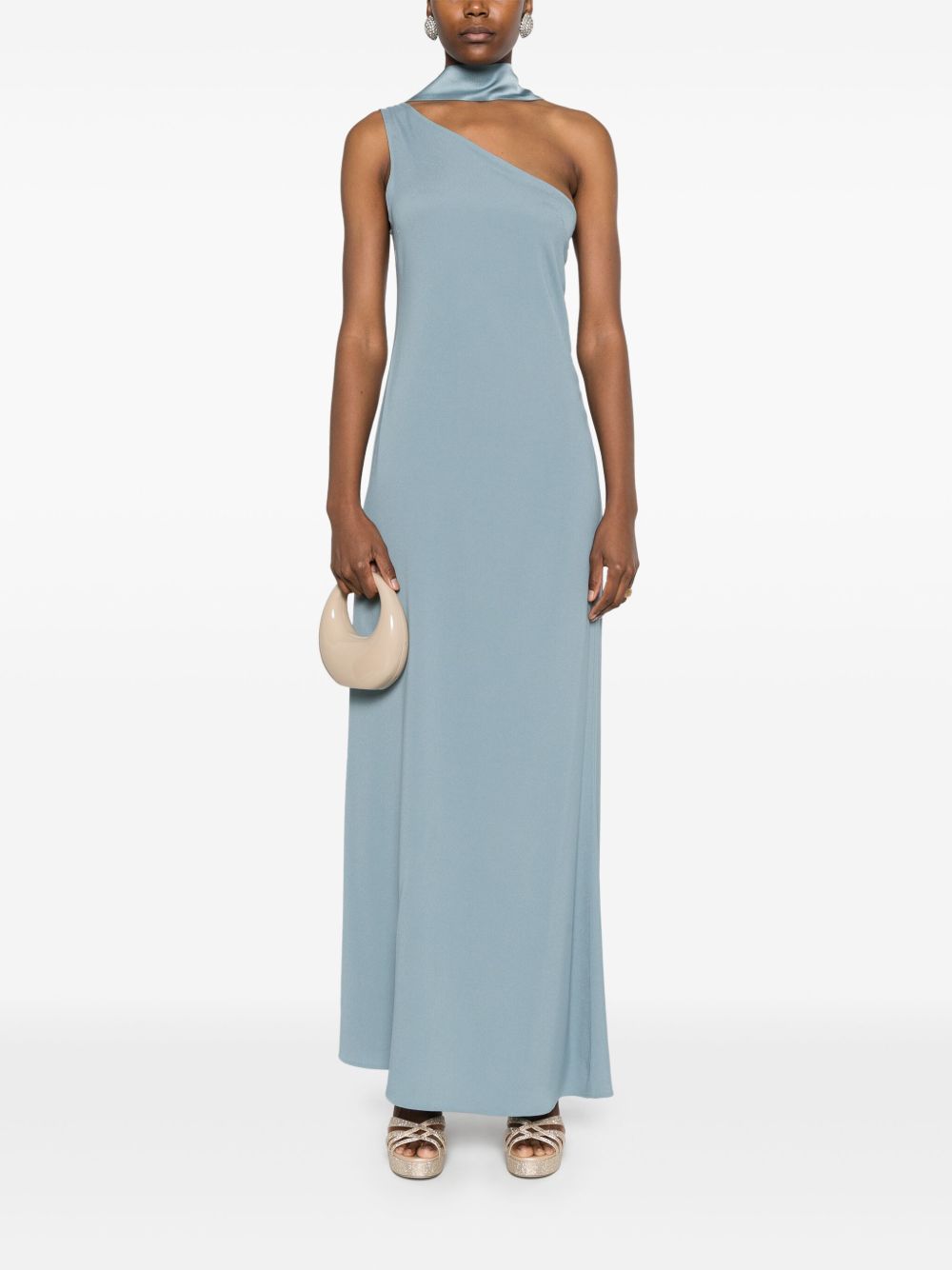 Robes pré-robes Taller Marmo en crêpe asymétrique bleu clair