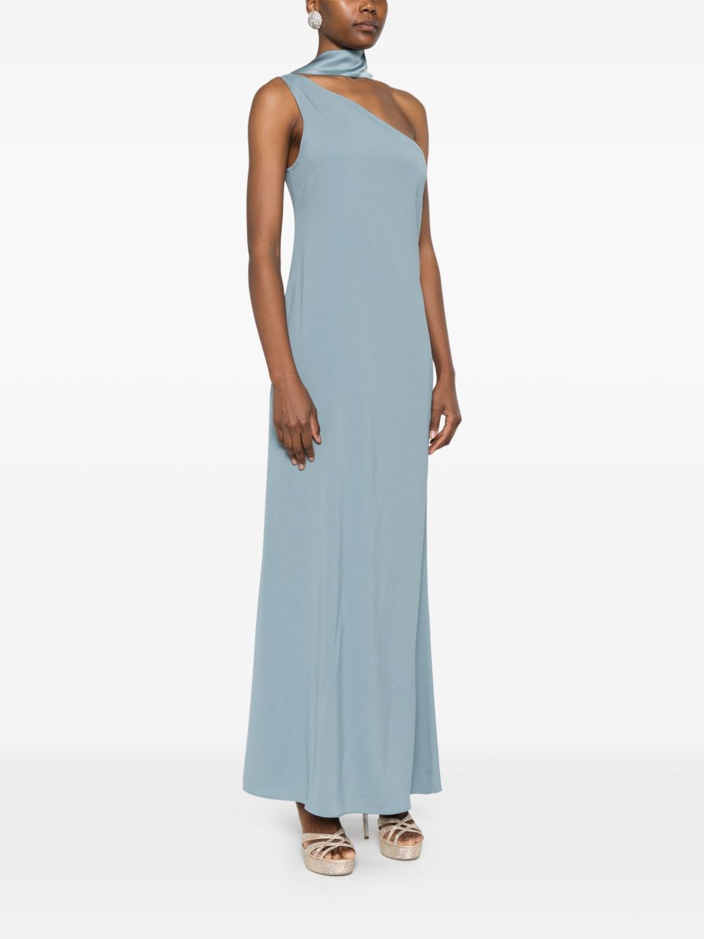 Robes pré-robes Taller Marmo en crêpe asymétrique bleu clair