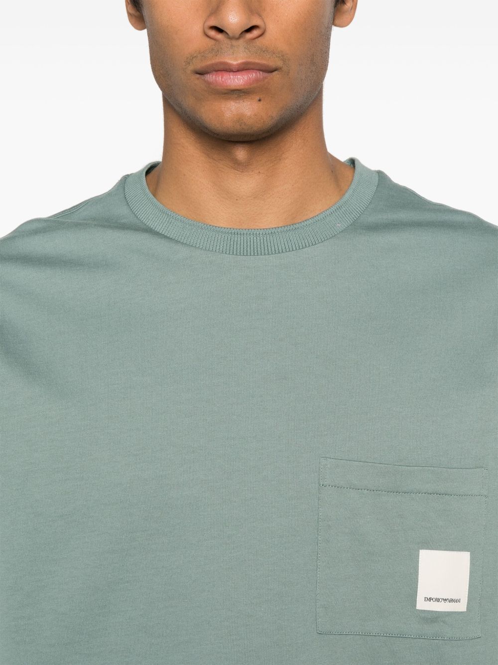 T-shirts et polos Emporio Armani Clear Blue en coton biologique