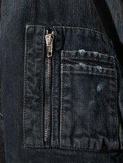 Balenciaga Coats Black denim cotton bomber jacket