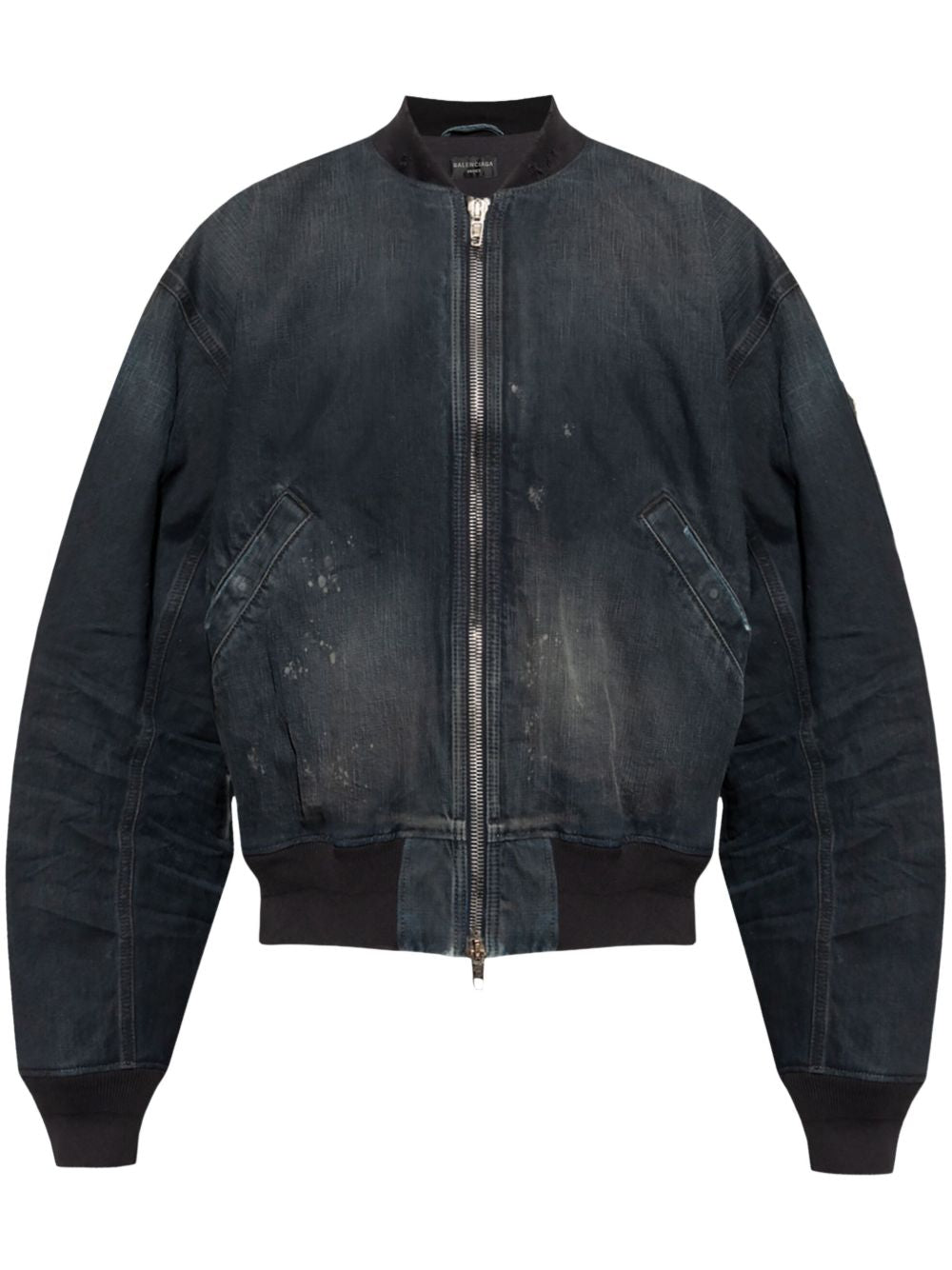 Balenciaga Coats Black denim cotton bomber jacket