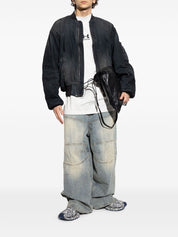 Balenciaga Coats Black denim cotton bomber jacket