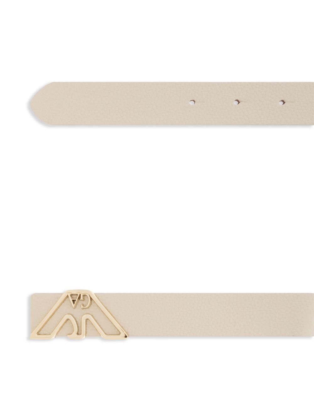 Emporio Armani logo-buckle belt in light beige