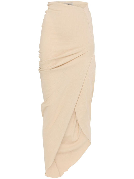 Cortana Mite long skirt beige — Asymmetric drape