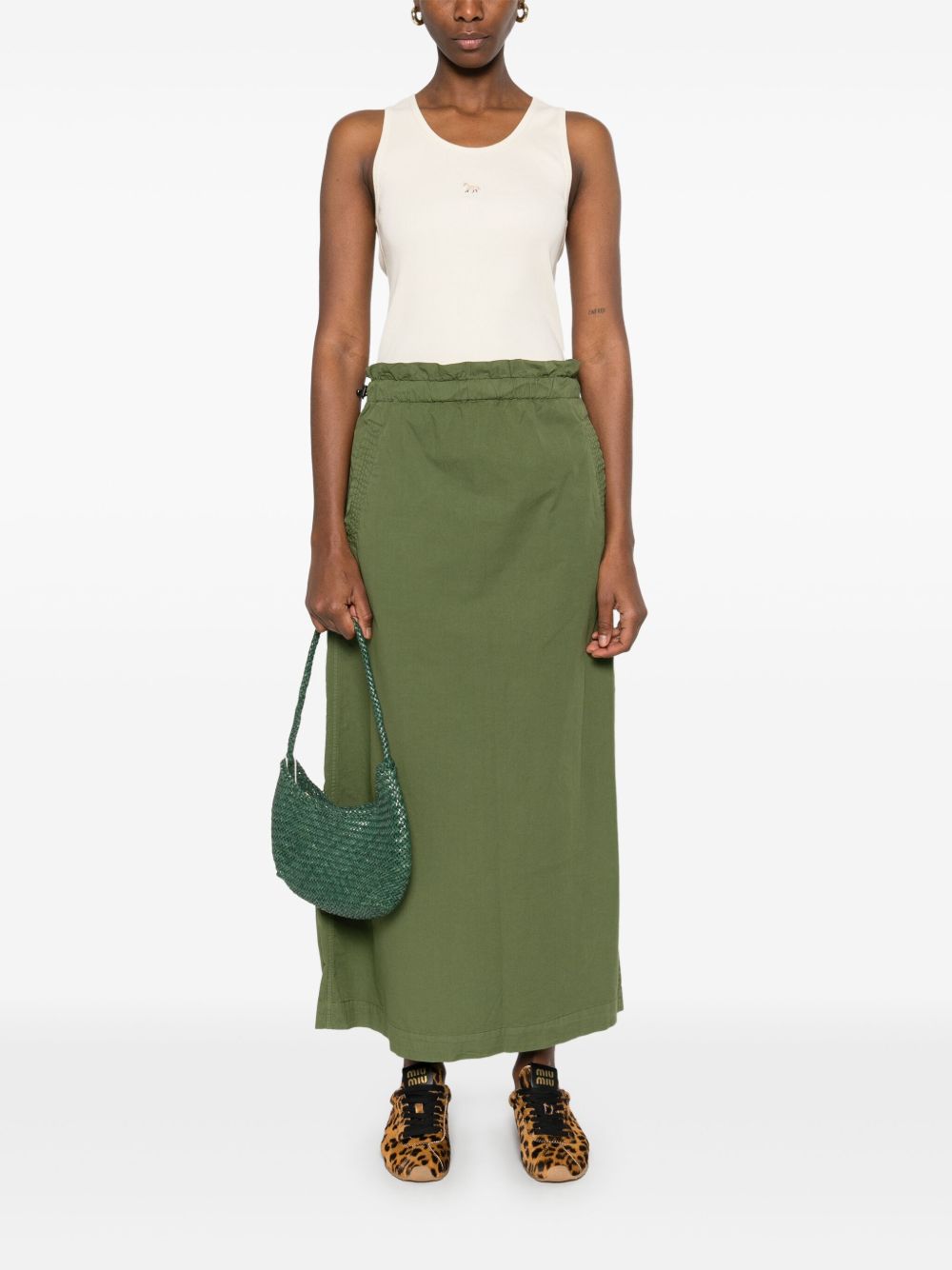 Woolrich cotton long skirt with drawstring waist