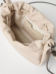 Cream Leather Bucket Bag — Brunello Cucinelli Shoulder