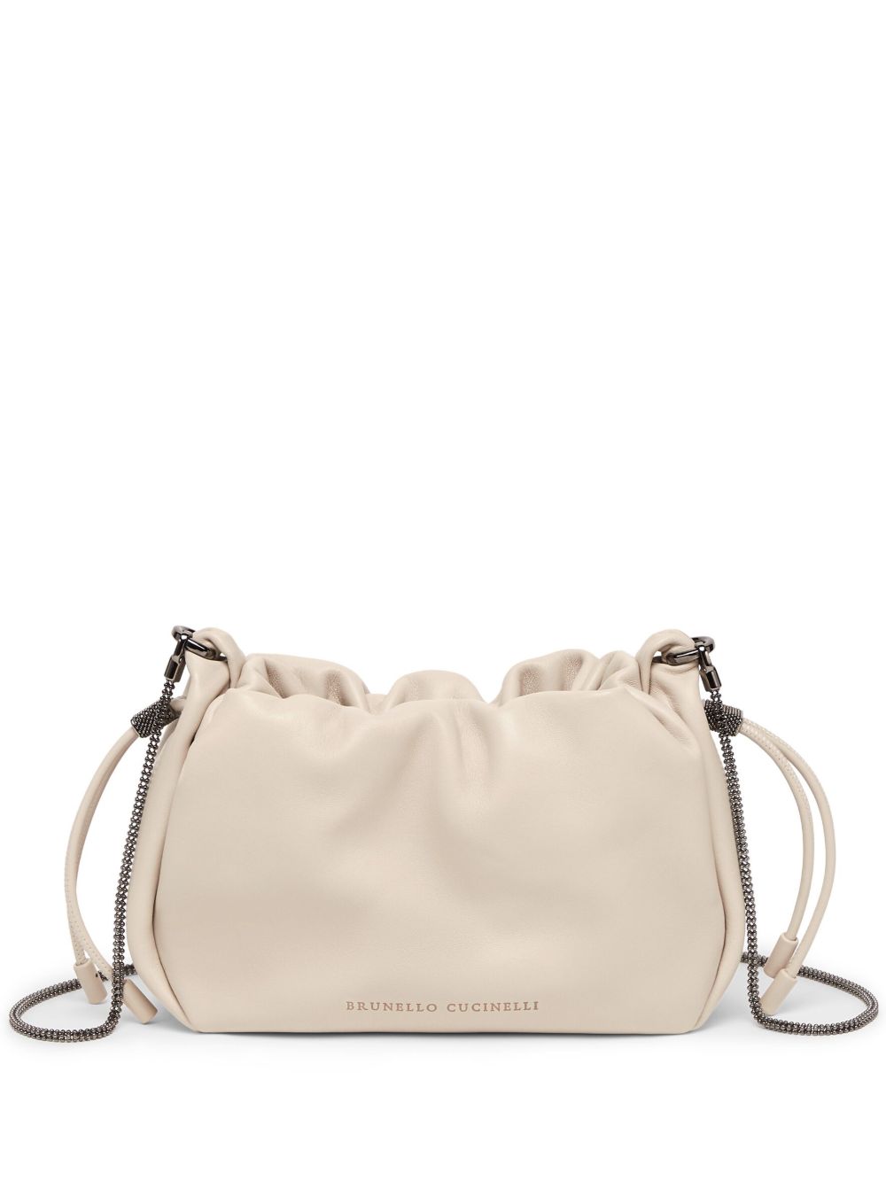 Cream Leather Bucket Bag — Brunello Cucinelli Shoulder