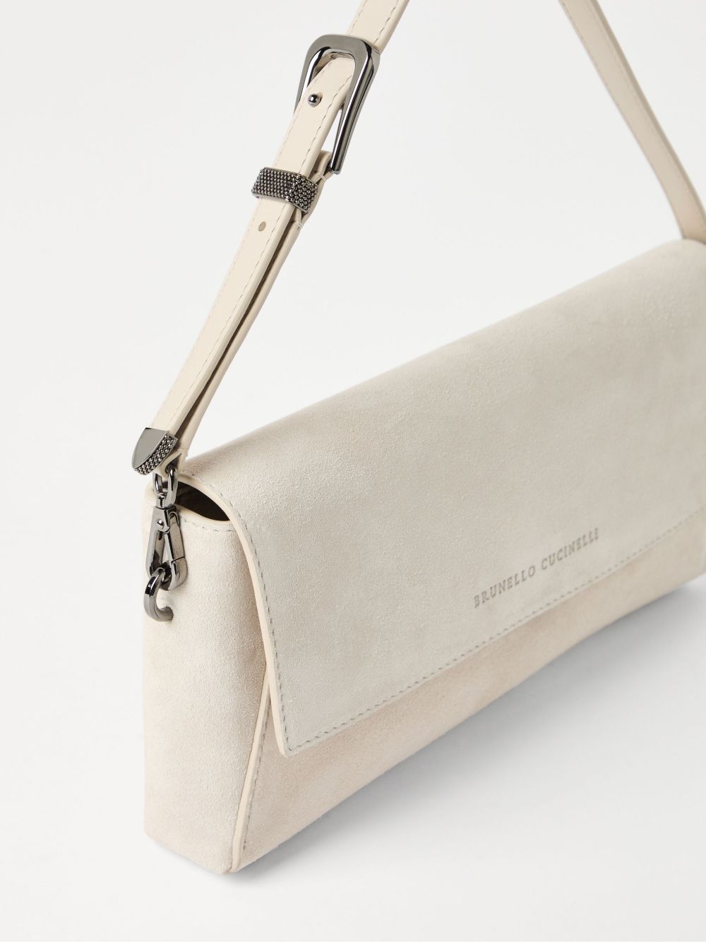 Cream Leather Shoulder Bag — Brunello Cucinelli