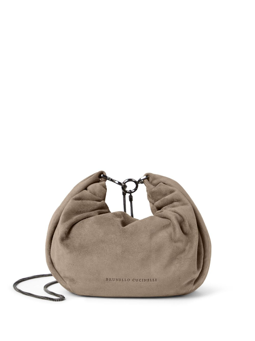 Brunello Cucinelli Bolsos.. Hobo brioche de ante gris paloma