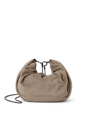 Brunello Cucinelli Bolsos.. Hobo brioche de ante gris paloma