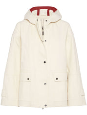 Brunello Cucinelli Coats White hooded canvas jacket