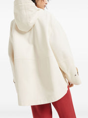 Brunello Cucinelli Coats White hooded canvas jacket