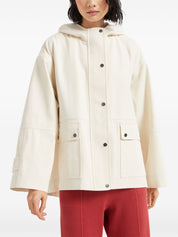 Brunello Cucinelli Coats White hooded canvas jacket