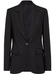 Black Linen Fluid Jacket — Brunello Cucinelli