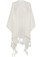 White Open Front Poncho Jacket — Brunello Cucinelli