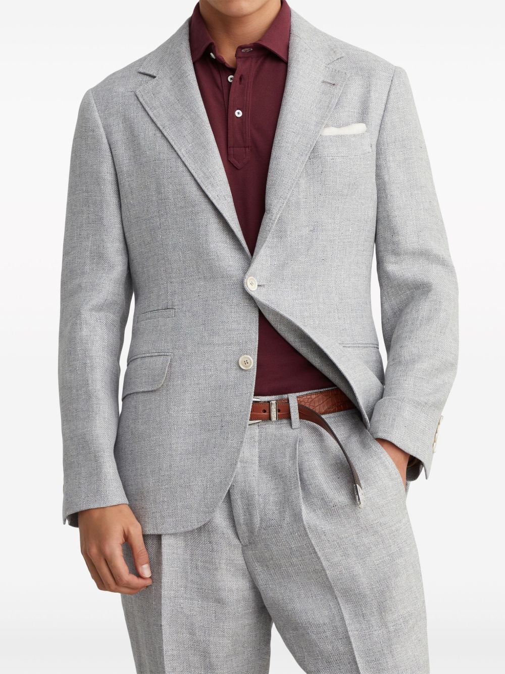 Vestes Brunello Cucinelli en lin mélangé gris clair