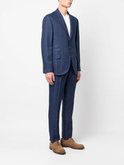Brunello Cucinelli Suit Blue linen leisure fit