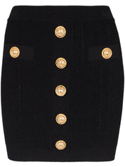 Jupes Balmain en maille noire taille haute