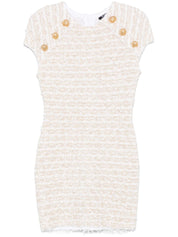 Balmain Dresses White with gold-tone buttons