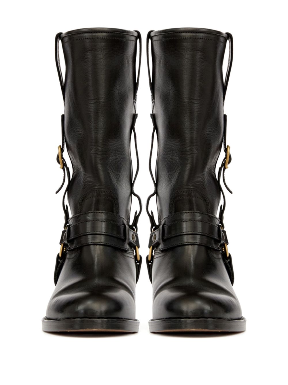 Isabel Marant Black Leather Boots — Low Tapered Heel