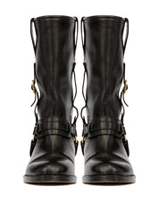 Isabel Marant Black Leather Boots — Low Tapered Heel