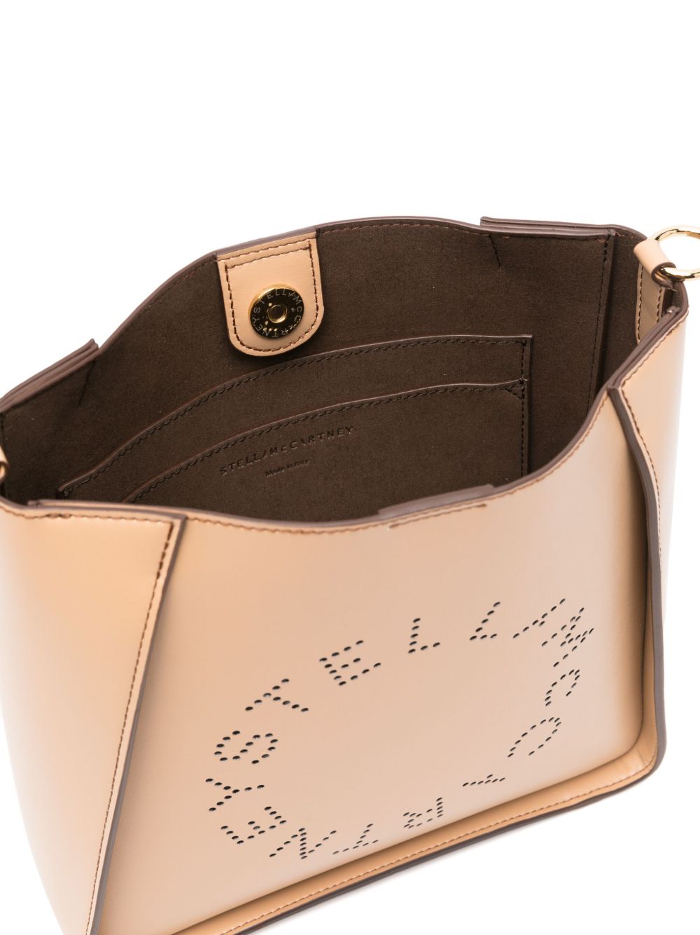 Stella McCartney logo mini crossbody bag in light brown