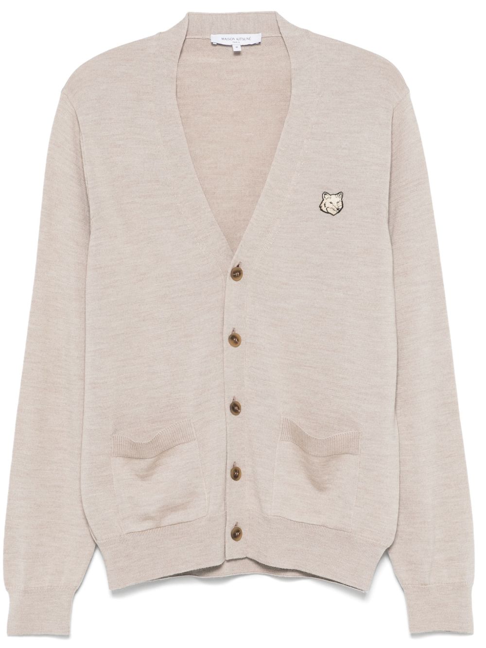 Maison Kitsuné fox motif wool cardigan