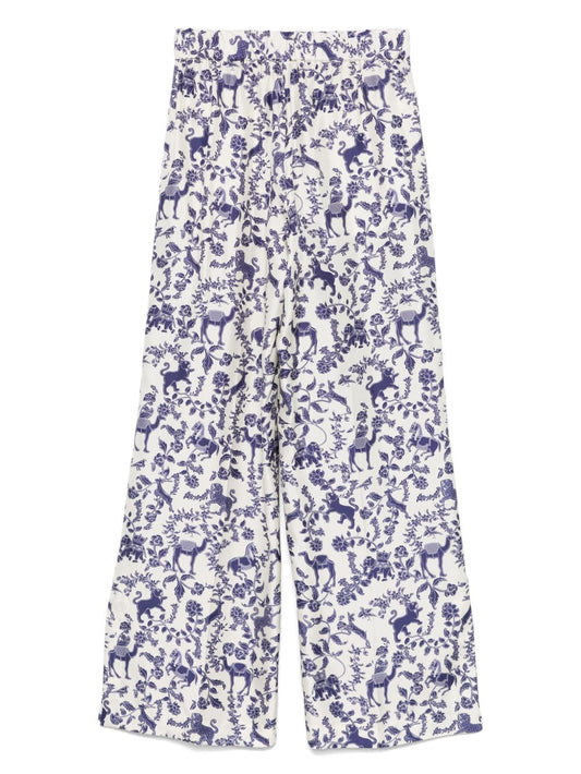 Beige Alberto Biani Trousers — Elasticated Waist, Refined Fit