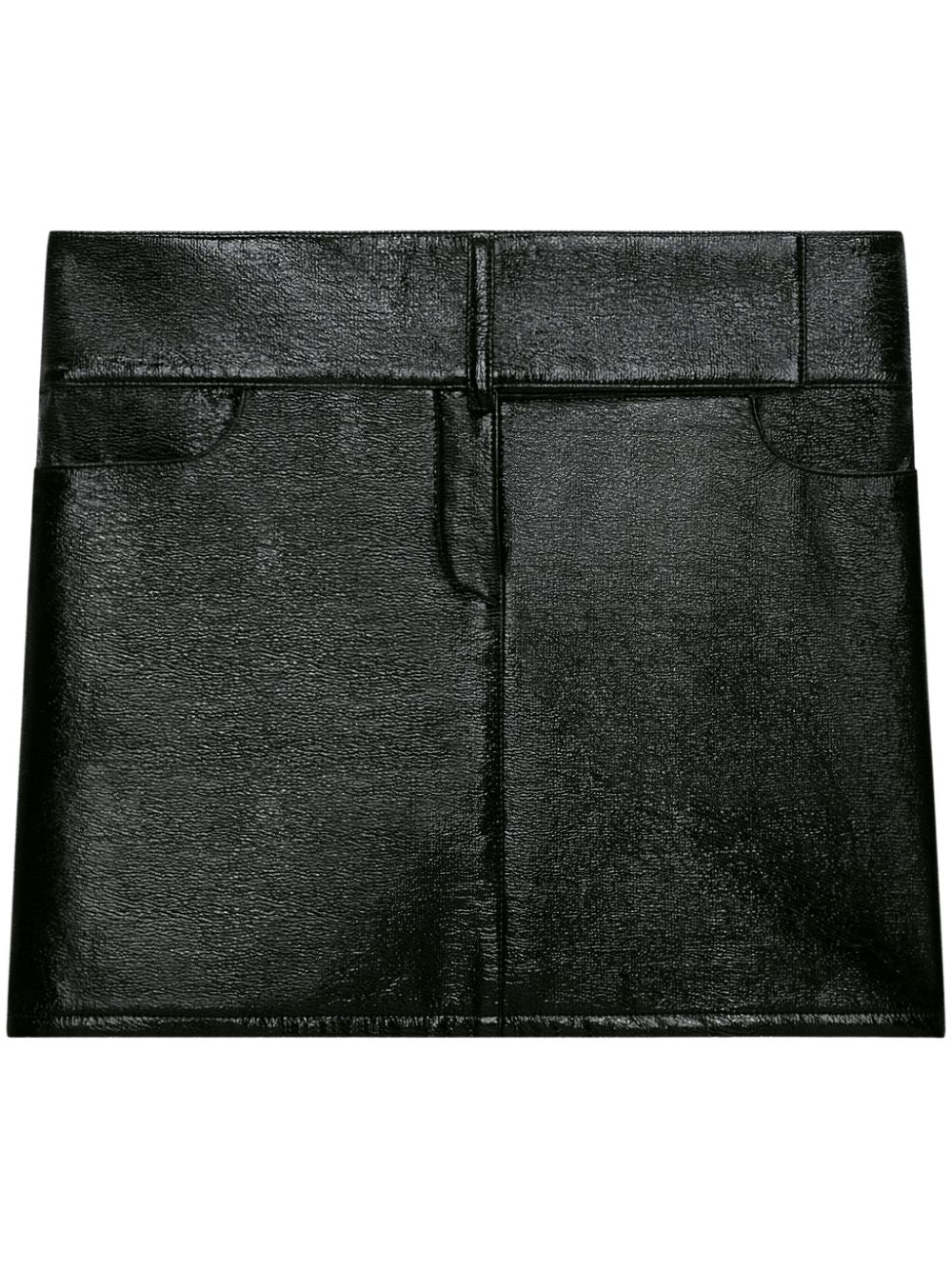 Courrèges belted mini skirt — black, structured elegance