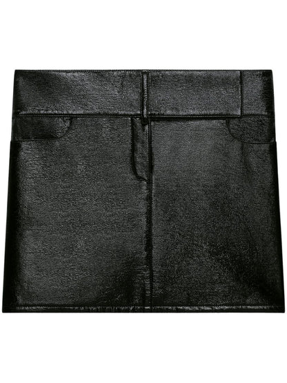 Courrèges belted mini skirt — black, structured elegance