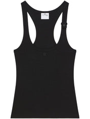 Courrèges Pre black buckle-fastening tank top