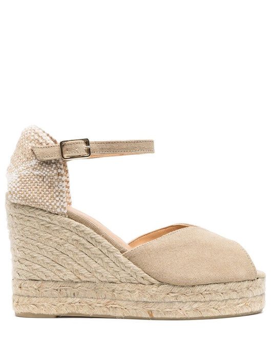 Castañer espadrilles beige — flat calf leather flats