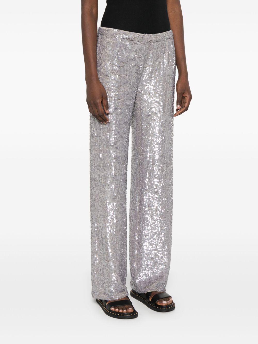 Parosh Trousers Grey with Sequin Detail