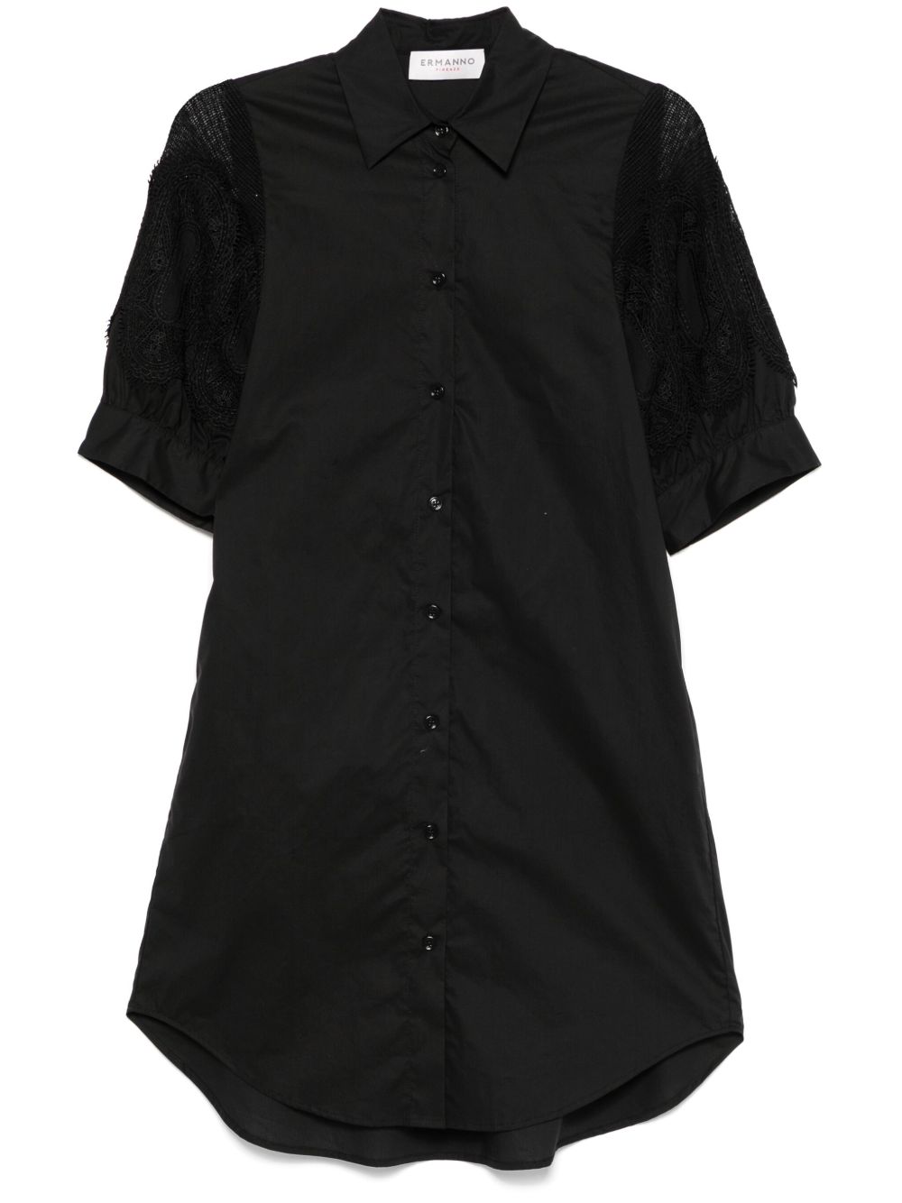 Black Cotton Shirtdress — Ermanno Firenze