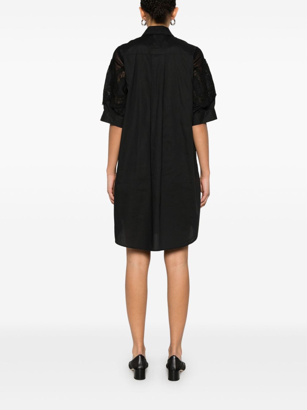 Black Cotton Shirtdress — Ermanno Firenze